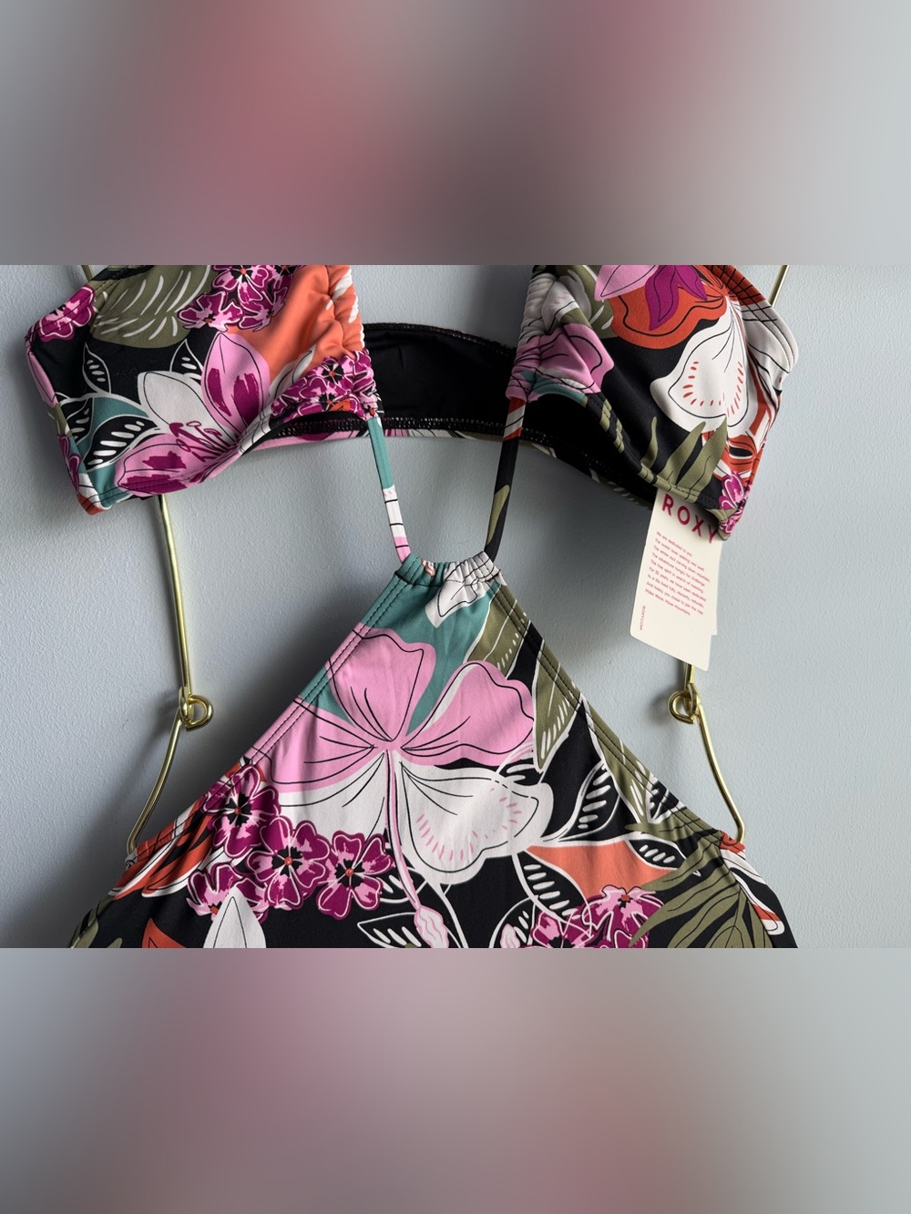 Roxy Women’s Colorful Floral Convertible Cutout One-Piece Swimsuit Size Small - Picture 3 of 11